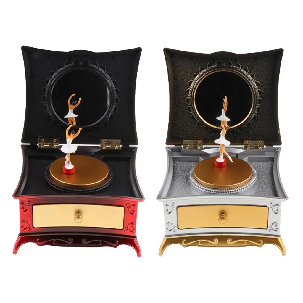 2pcs Musical Jewelry Box for Girls with Drawer and Mirror, the Sky Tune