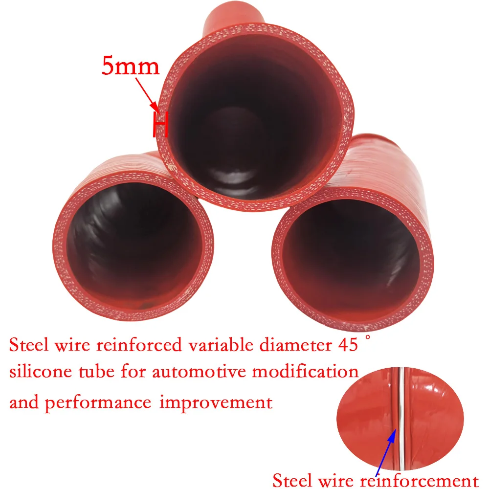 

High quality 45 ° variable diameter silicone hose, suitable for retrofitting intercooler intake hose, turbine intake pipe