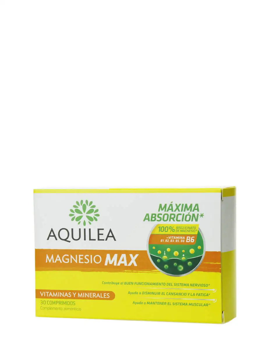 Aqulea magnesium max 30 tablets-reduces tiredness and fatigue.