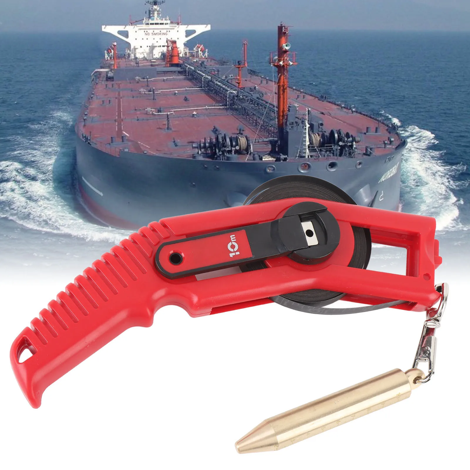 

Engraved Oil Gauge Fast Retractable Oil Gauging Tape 10m / 32.8ft Comfortable Grip with Brass Plumb Bob for Boat Ship