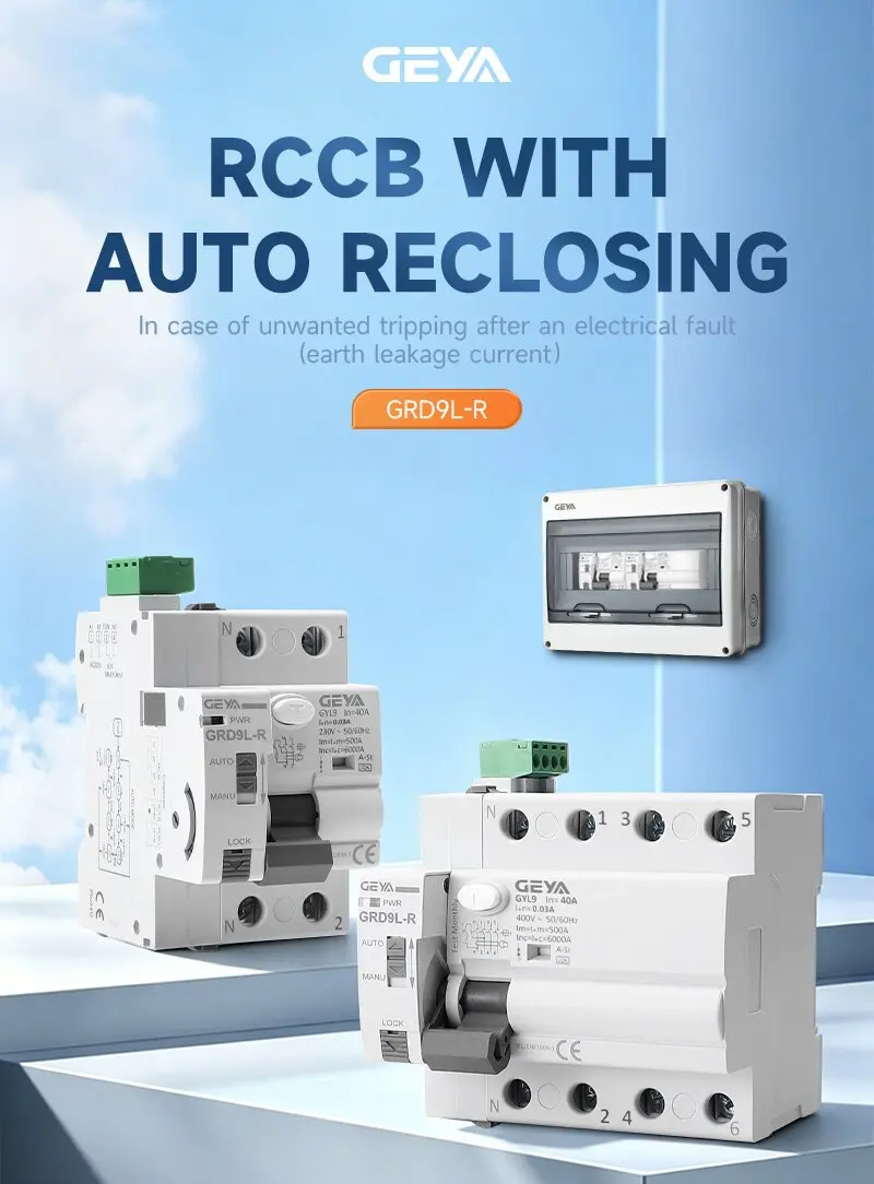 GEYA GRD9L mit A-SI RCCB Auto-Reconnectable Fehlerstromschutzschalter 2P 40A 0,03A (30mA) RCD Elektromagnetisch Superimmunisiert – Detail 2
