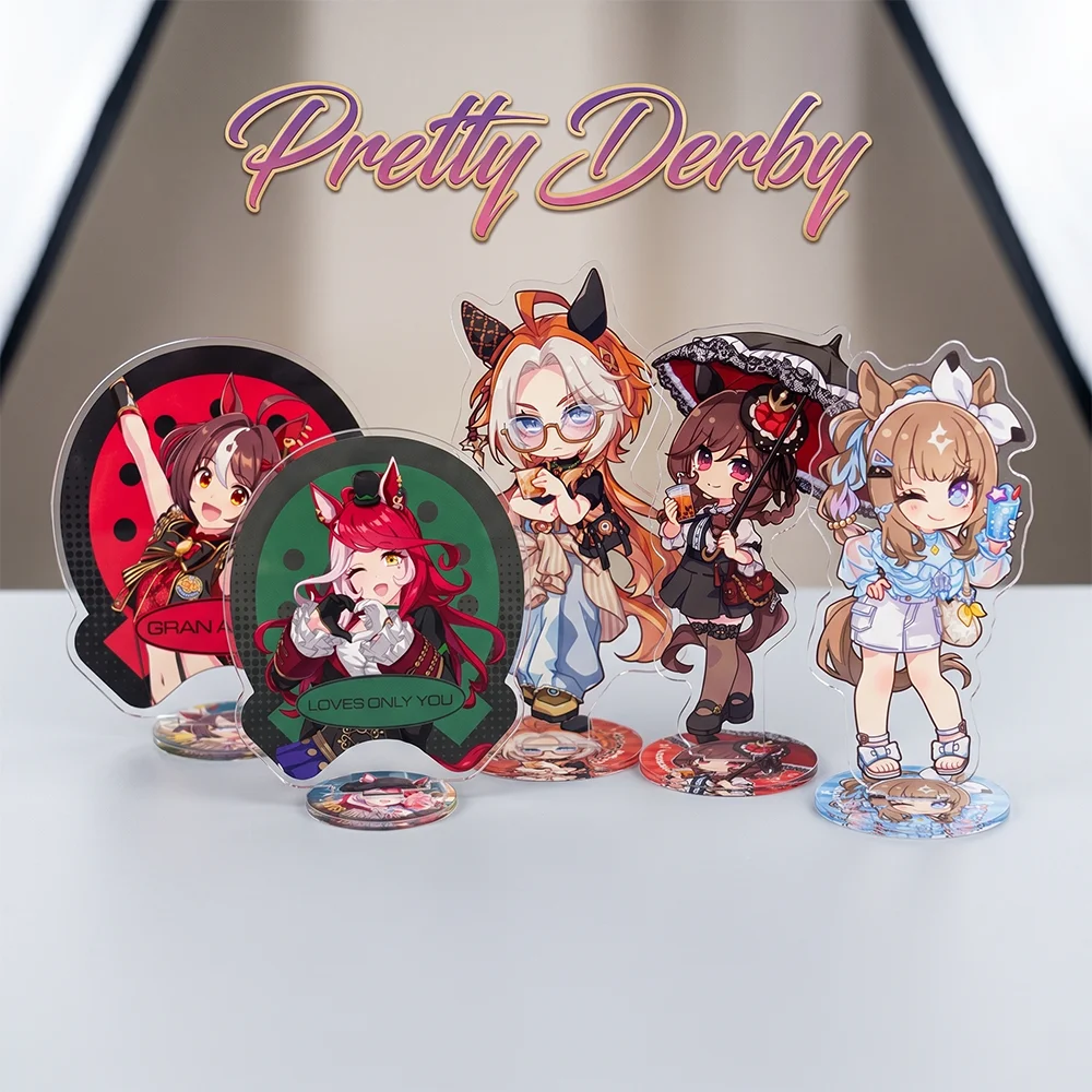 

Horse racing Pretty Derby 4th Anniv Chibi Ver 10CM Double Sided Acrylic Stand keychain 2026 New Anime Stand Teio McQueen Gift