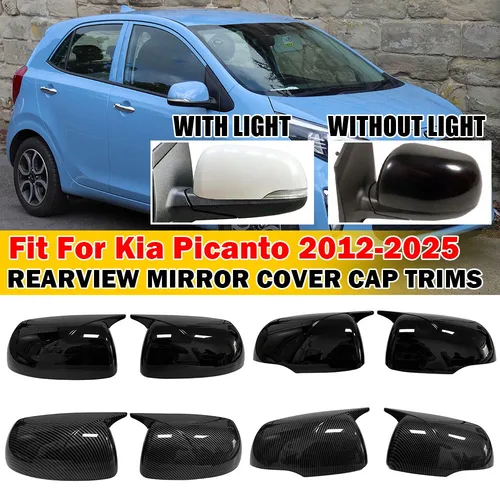 Imagen 1 del producto Para Kia Picanto 2012-2025 2x pegatina de coche cubierta de espejo retrovisor lateral tapa de ala funda Exterior accesorios de ajuste decoración de vehículo
