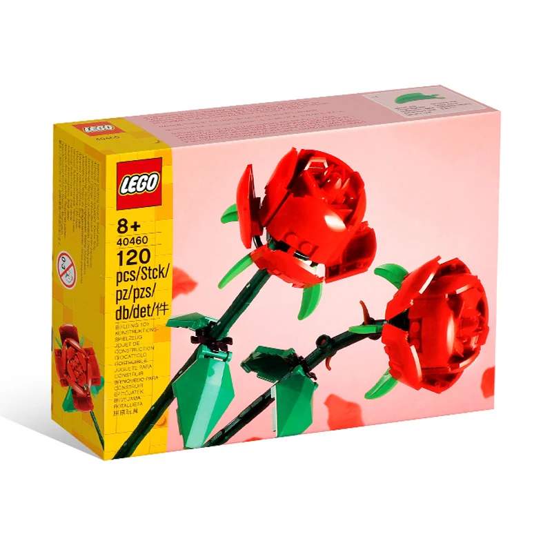 

Набор для сборки LEGO Iconic 40460 «Розы», искусственные цветы для взрослых от 8 лет, подарок на день рождения для нее, украшение для дома, 120 деталей