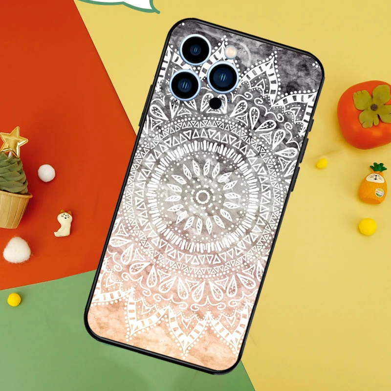 Eleganckie etui Mandala Floral Design Case dla iPhone 14 13 12 11 15 16 Pro Max Mini X XR XS Max 8 7 14 15 16 Plus Cover Funda — zdjęcie 5