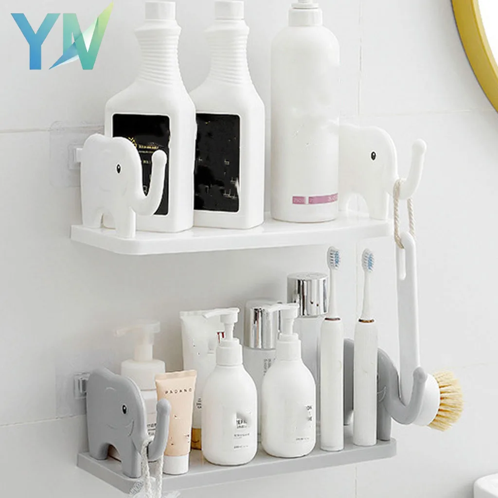 1–10 Stück Wand-Organizer in Elefantenform, keine Löcher, Installation für Badezimmer, Küche, Aufbewahrungsregal für Kosmetika