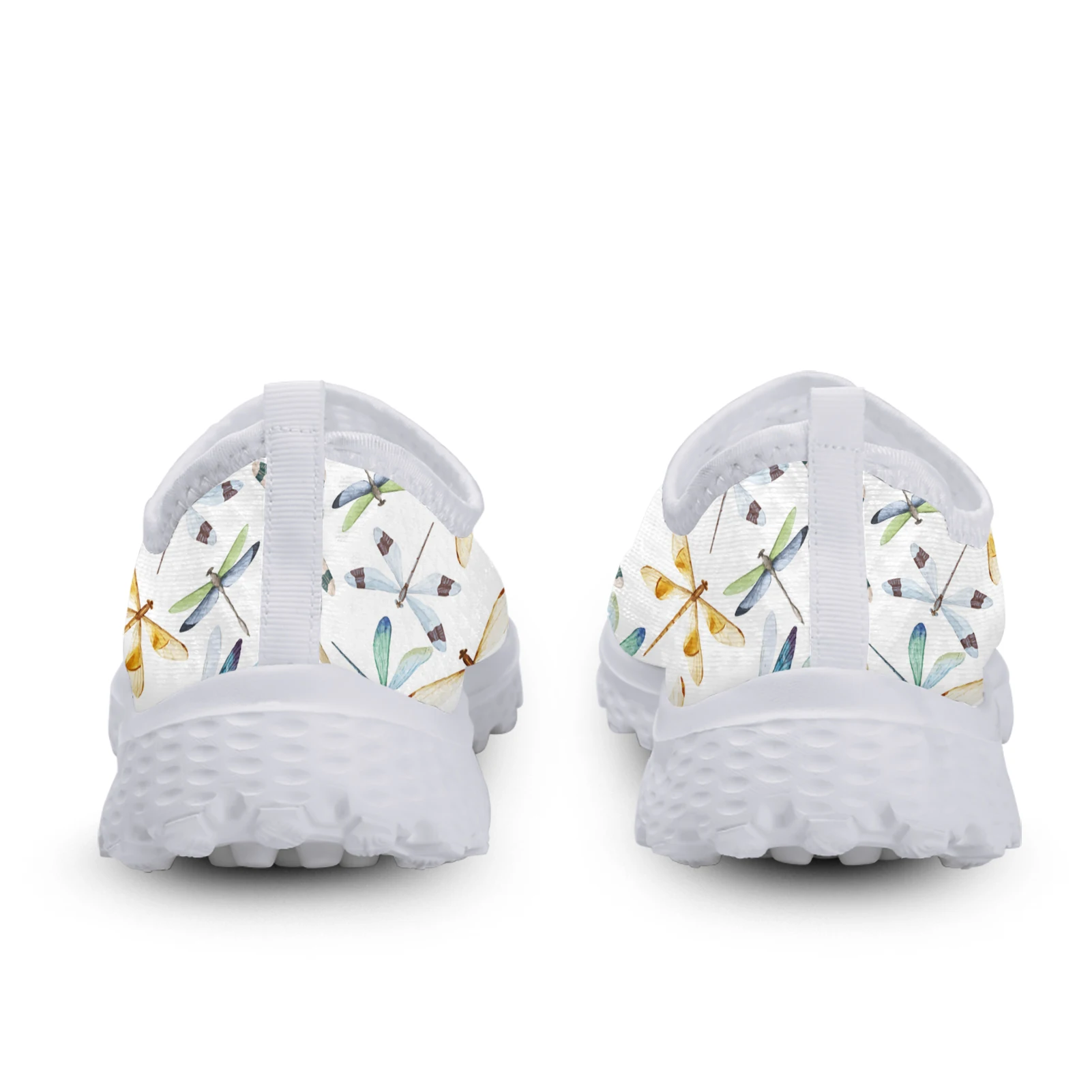 Simple Rainbow Dragonfly Light Casual Shoes White Soft Sole Breathable Outdoor Mesh Shoes Soft Slip On Shoes