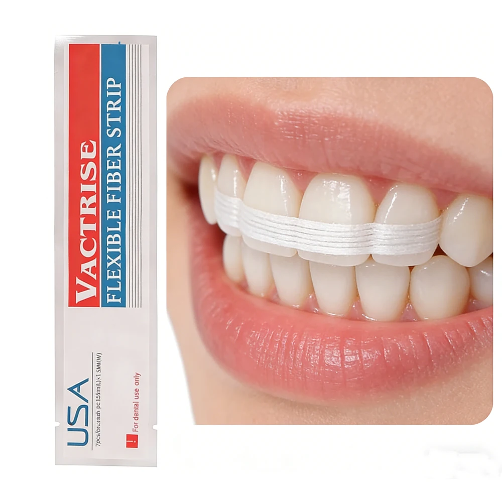 High Strength Flexible Fiber Strip for Dental Splinting Loose Tooth Stabilization and Light Activated Bonding