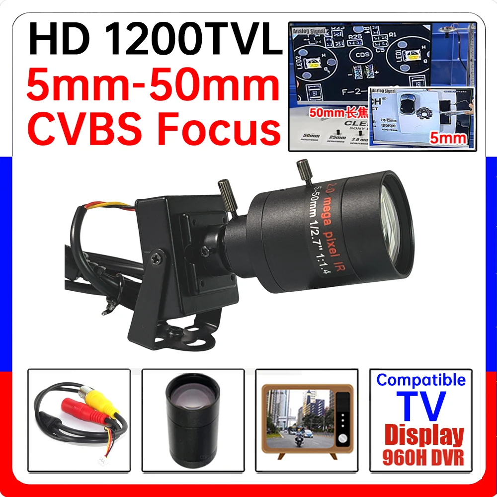 

10X Cvbs RU Right-Hand Drive Camera 5MM-50MM Focus Close and Far 1200TVL HD Plug and Play Car Overtaking In-vehicle Assistance
