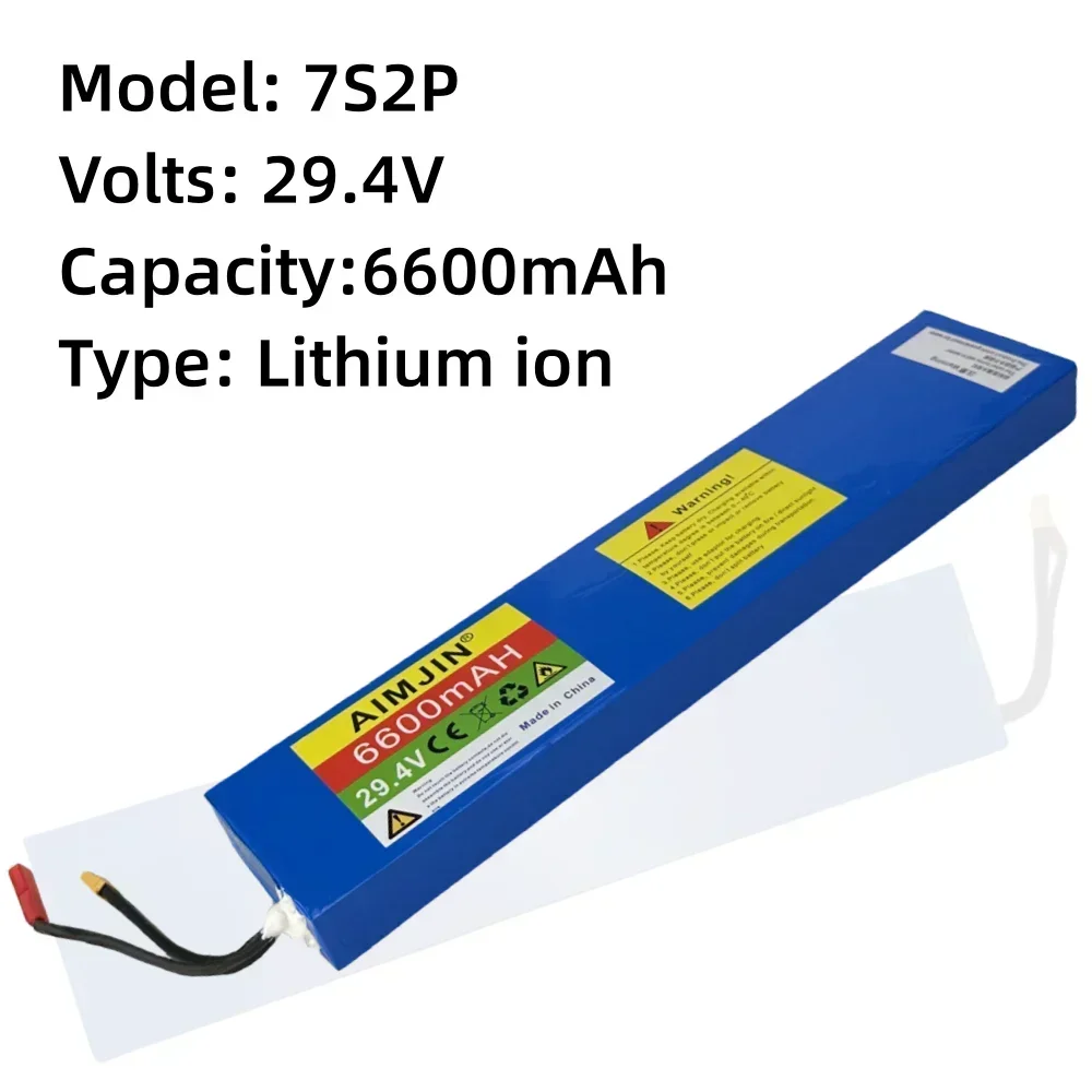 

29.4V 6600mAh 7S2P 18650 li-ion Rechargeable Battery Pack For Electric Bicycle Moped Balancing Scooter