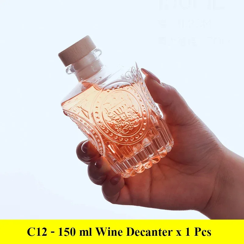 Bouteille de vin en verre diamant avec support en bois, carafe de haute qualité, bouchon hermétique, convient à toutes sortes de cadeaux, 850ml  15