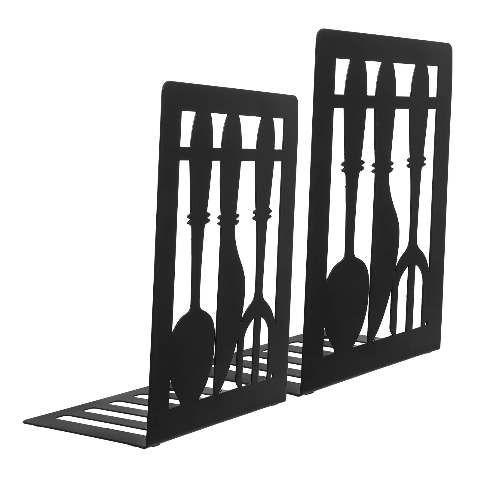 

Iron Recipe Bookend Black B221 Cutlery Designed Organizer Multi Function Decorative Metal Bookends Study SuppliesKnife Fork