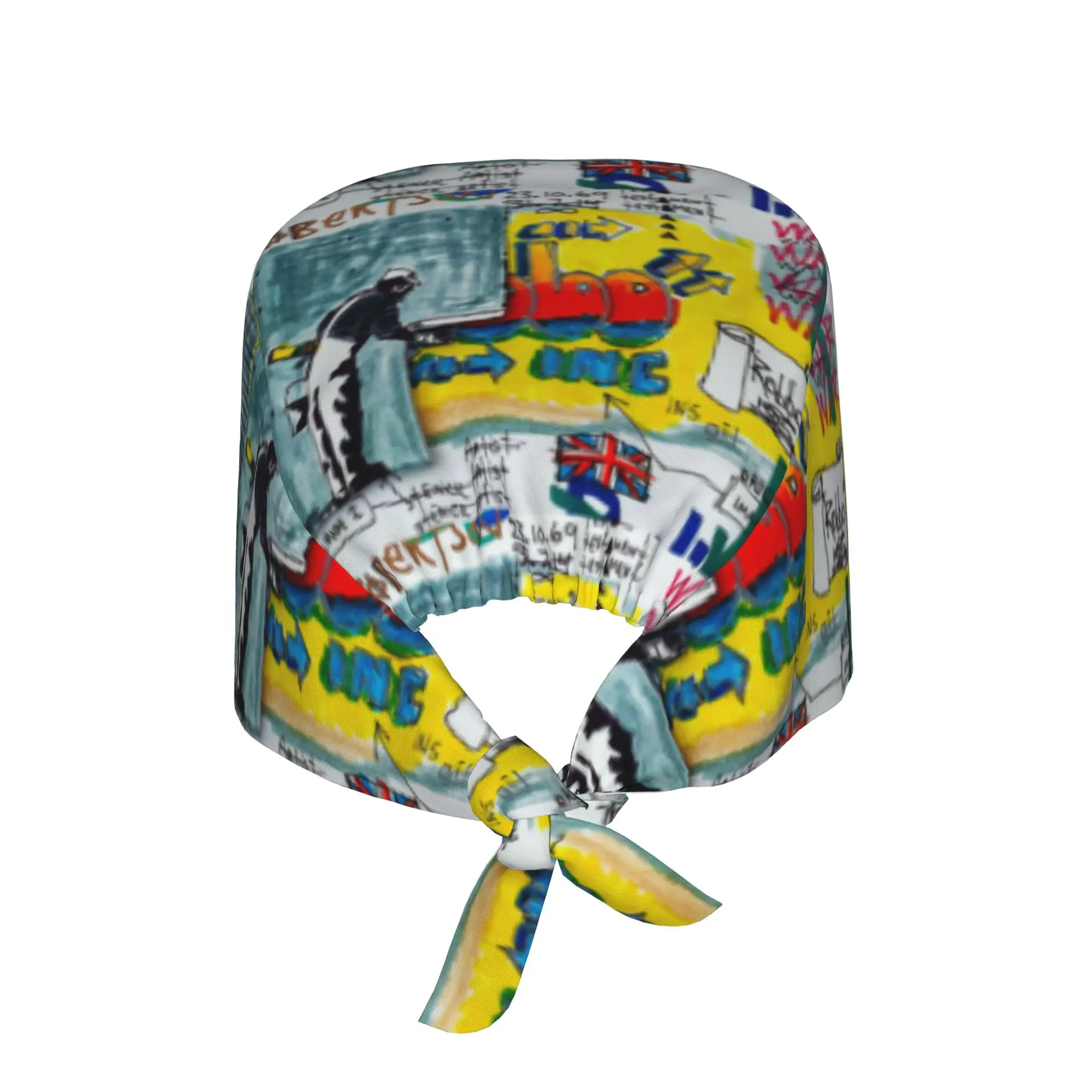 Custom Graffiti War Banksy Cleaning Working Cap Cool Men Women Street Art Scrub Cap Surgicals Hat Nurse Scrubs Hat For Dentist