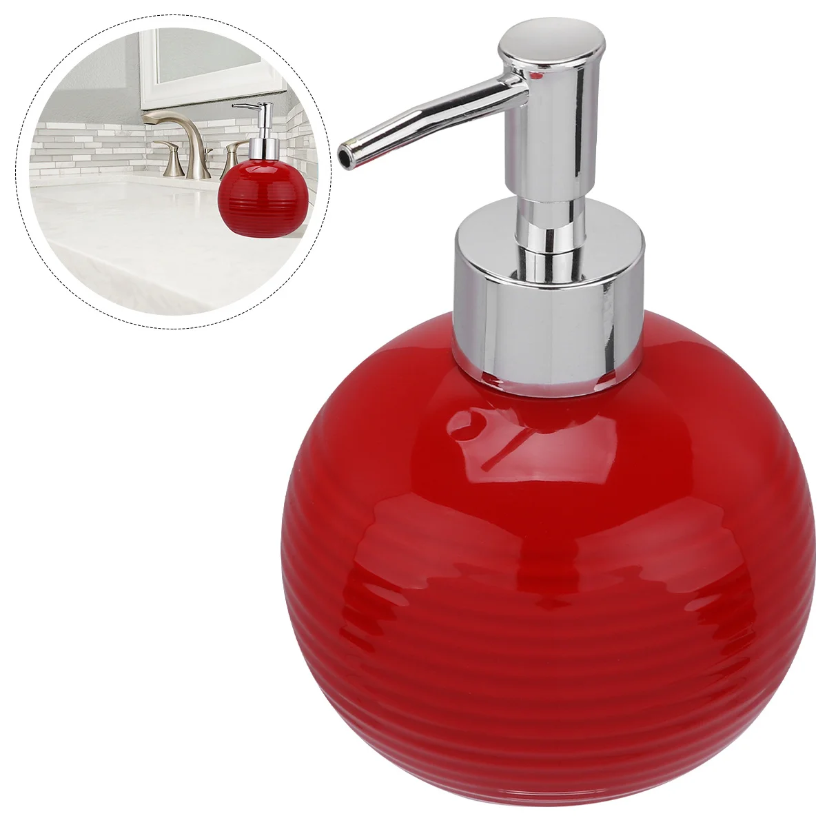 

1Pcs Press Ceramic Lotion Bottle Pump Dispenser for Travel Camping Bathroom Makeup Pump Dispenser Ceramic