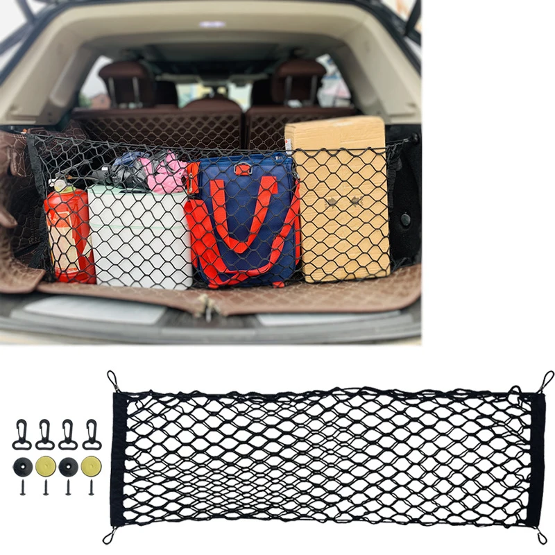 Universal Nylon Car Rear Trunk Net Organizer Adjustable Storage Mesh Elastic String Holder Stretchable Travel Pocket