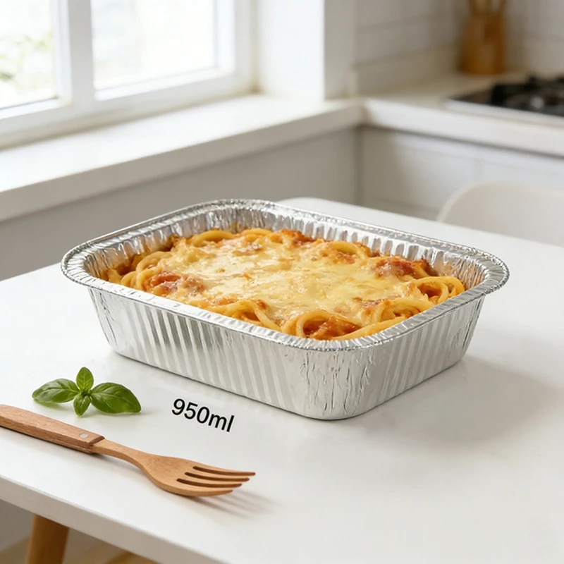Square 950ml Aluminum Foil Pans with Lids 10pcs Pack Disposable Baking Tray Set Oven Safe Tin Containers for Meal Prep BBQ