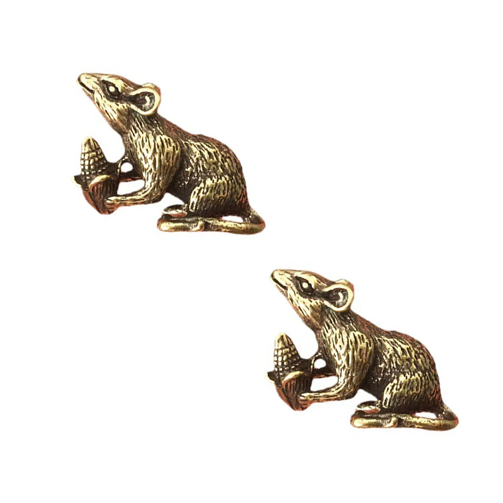 Colgante de ratón de latón, llavero creativo de rata, bolso colgante, mochila de coche, adorno, joyería elegante duradera, collar de ratón colgante, 2 uds.