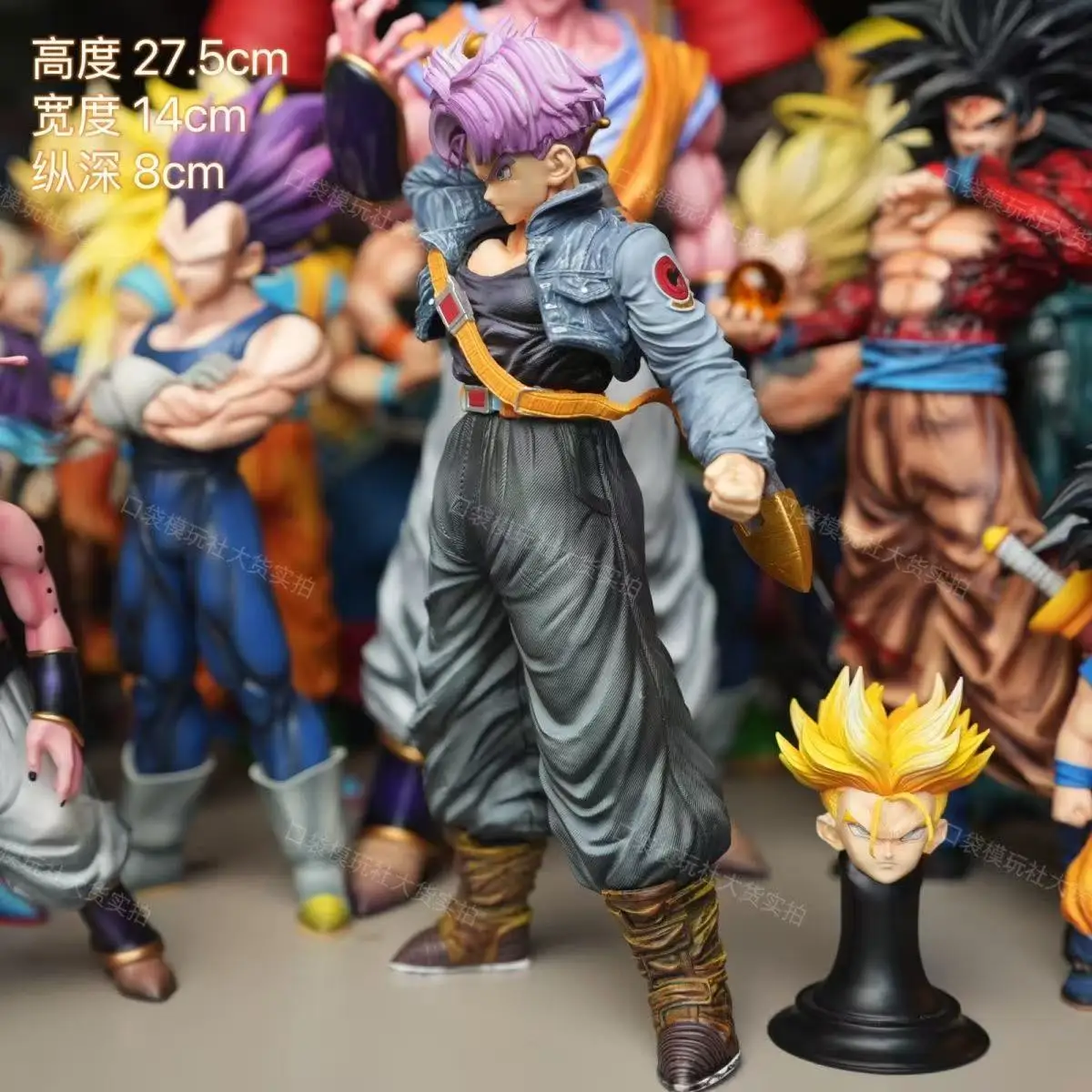 Dragon Ball Z Trunks Figur mit Austauschbaren Köpfen Super Saiyan Future Trunks Actionfigur PVC-Statue Sammlerstück Modell Spielzeug – Detail 3