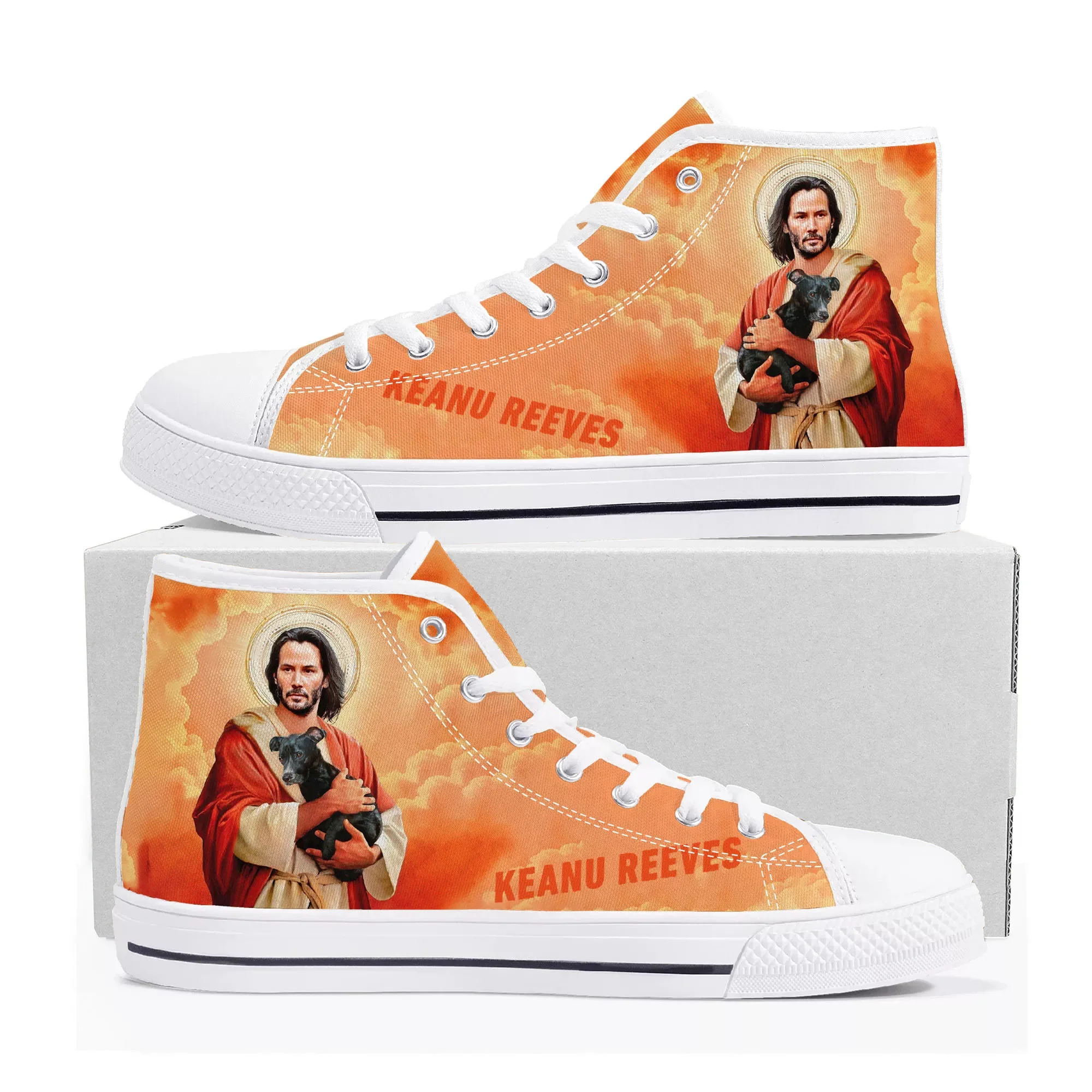 Keanu Reeves High Top Sneakers Mens Womens Teenager Canvas High Quality Sneaker Casual Custom Made Shoes Customize DIY Shoe