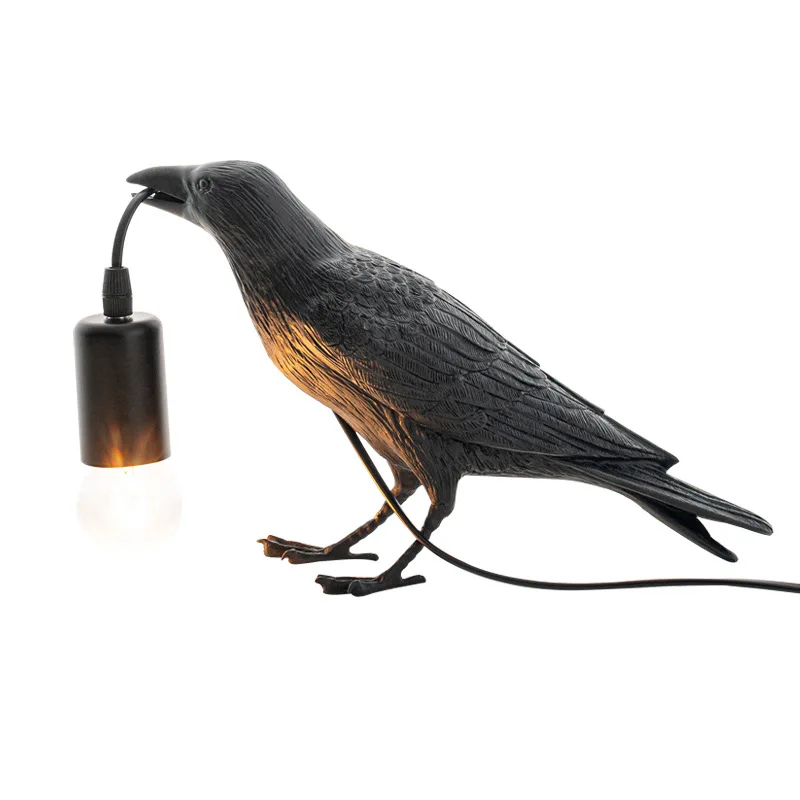 

Bedroom bedside night light personalized creative animal shape black crow wall lamp