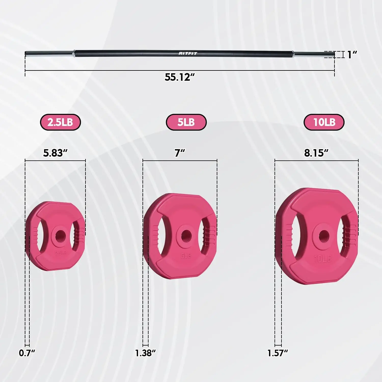 Home & Gym Adjustable Barbell Weight Set, Steel Material, Silver Color, Ideal for Weightlifting and Strength Training