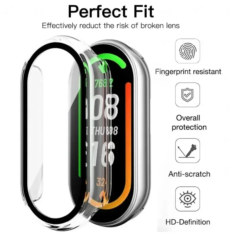 HD Tempered Glass+PC Case For Xiaomi Band 10 9 8 All-around Screen Protective Shell For Mi Band 8 9 10 NFC Upgraded Bumper Cover - view 6