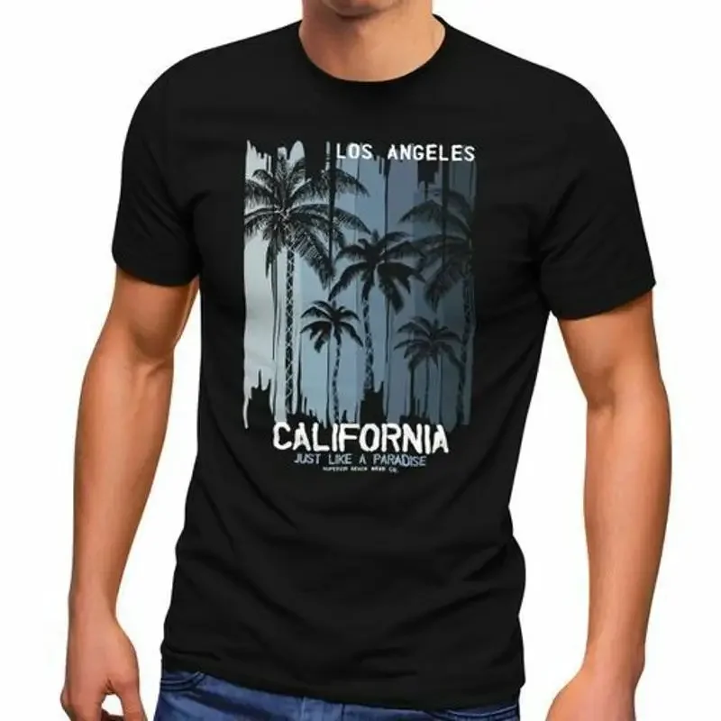 Neverless® Mens Los Angeles California USA Summer Printed T-Shirt