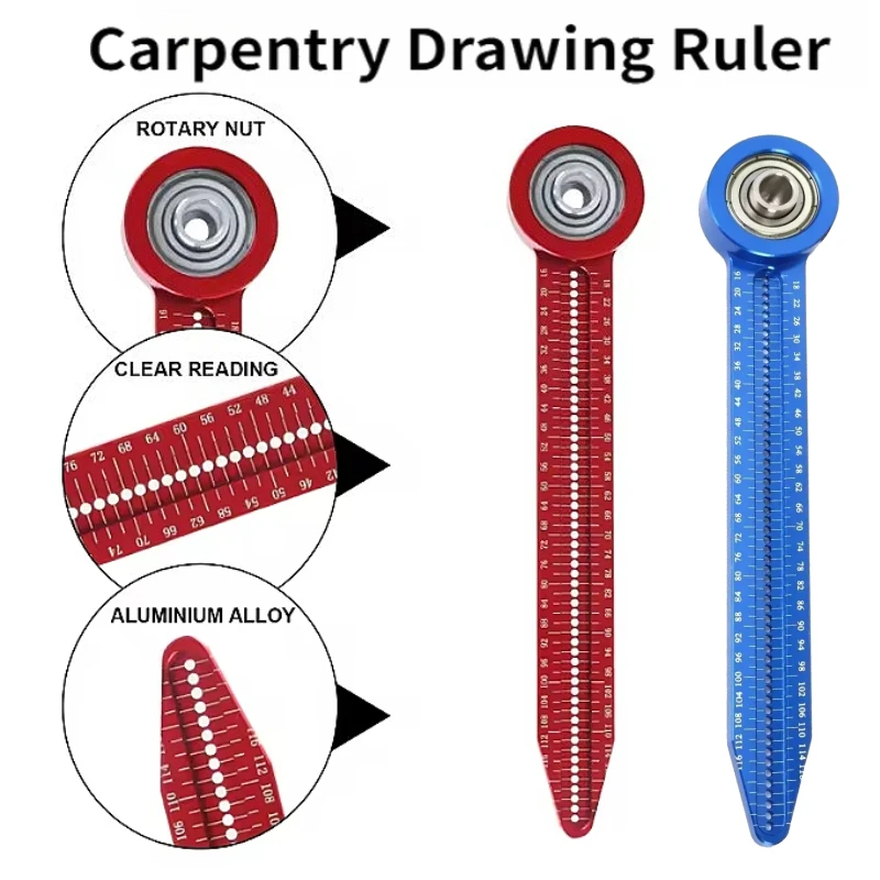 

Столярный универсальный мини-портативный компас из алюминиевого сплава, концентрический дизайн, линейка для рисования, инженерного украшения, отверстия