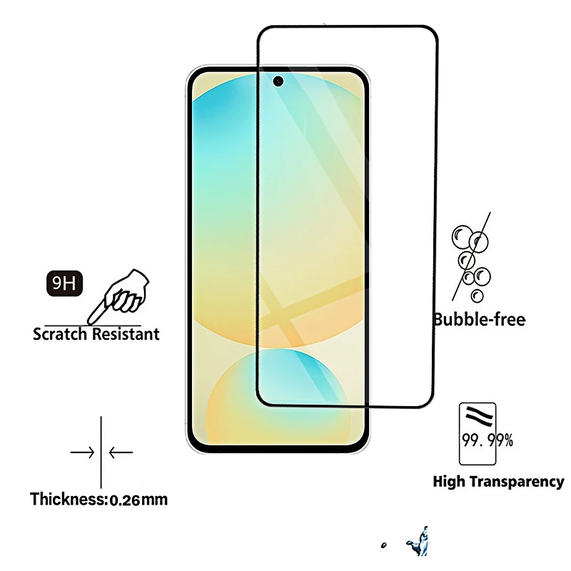 4 قطعة الزجاج المقسى لسامسونج غالاكسي S24FE S23 S21 S20 FE واقيات الشاشة زجاج واقي الجبهة Hd S24 S 24 Fe غطاء الفيلم