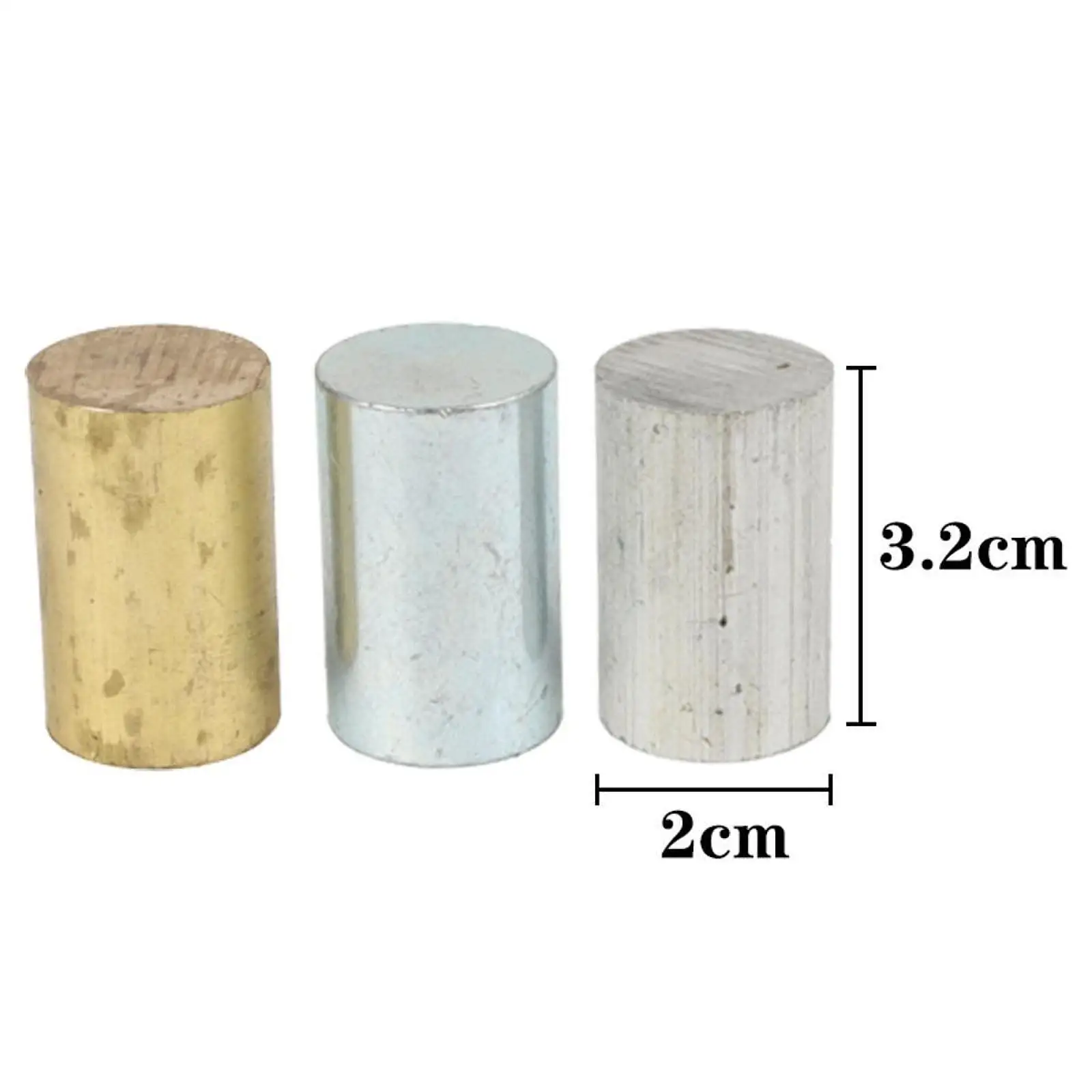 3x Copper Aluminum Iron Experiments Supplies Lab Apparatus Density Experimentation for Home Middle School DIY