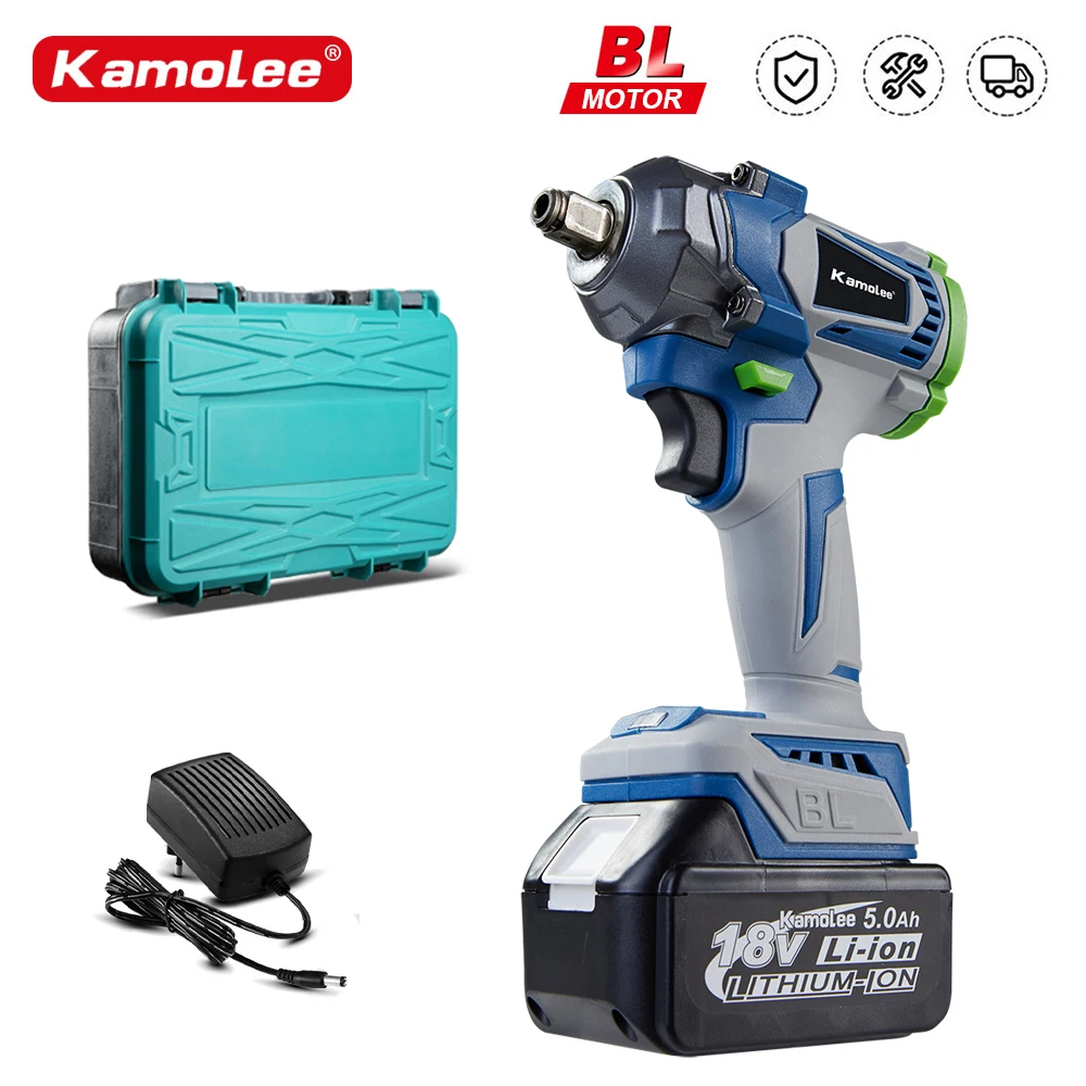 kamolee brushless chave de impacto eletrica 1200 nm torque em bateria de ions de litio makita 18v bateria 01