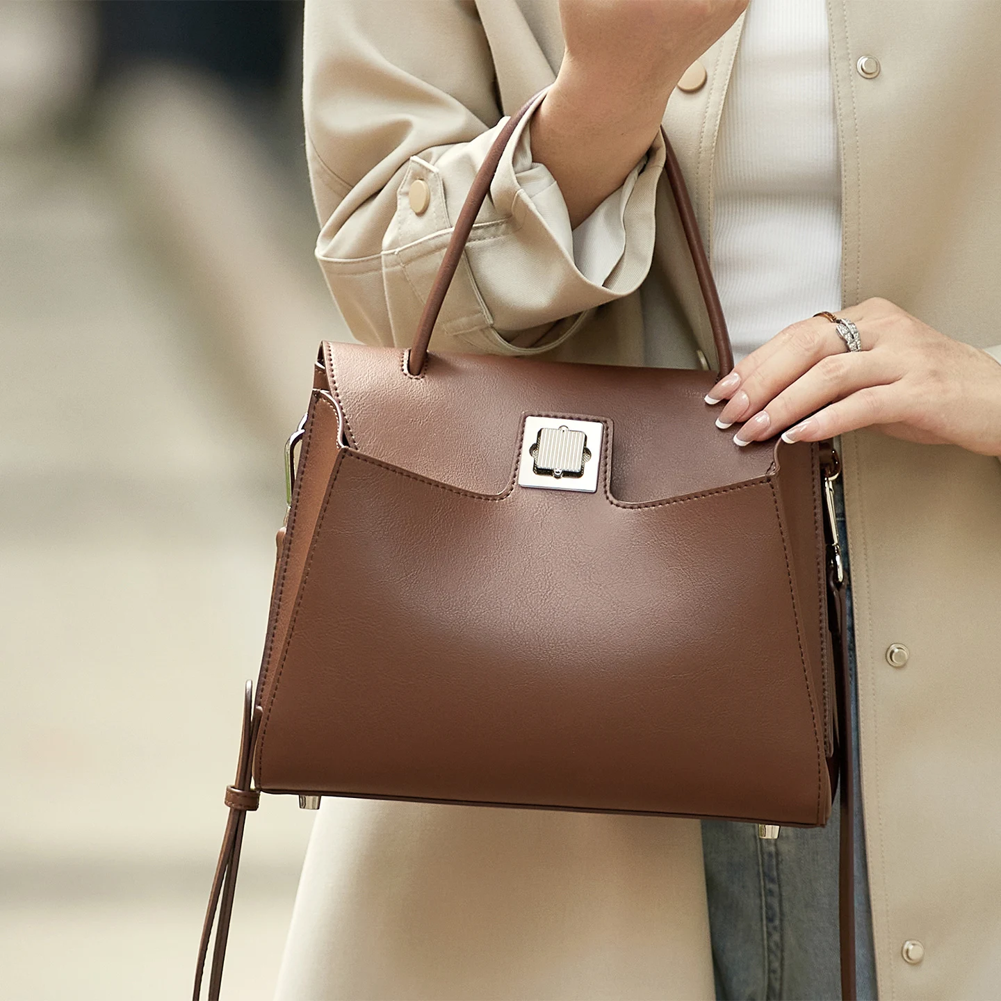 2026 New Luxurious Women Leather Handbag ZOOLER First Cow Leather Brown Winter Bag Handmade Shoulder Bag High Quality #AL677