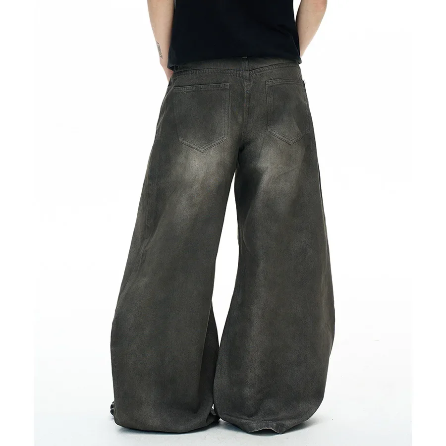 Baggy Jeans Trousers Men Women Streetwear Fashion Hip Hip Loose Casual Wide-Leg Washed Denim Harem Machete Pants