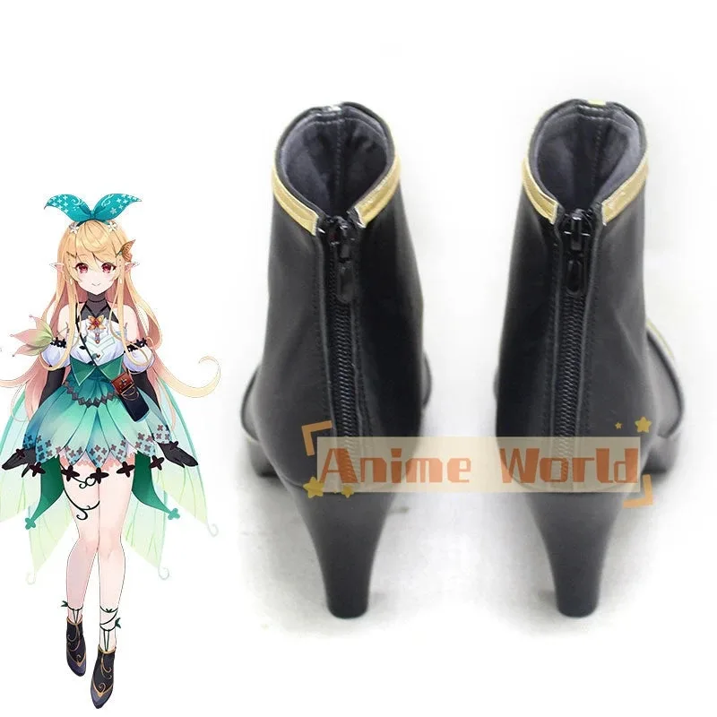 Virtual youtuber nijisanjiazulight pomu rainpuff preto cosplay sapatos botas de carnaval de halloween feito sob encomenda