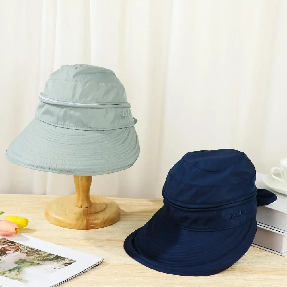 Damen Faltbarer Visor-Strandhut Outdoor-Kappe Sonnenhut mit Breiter Krempe