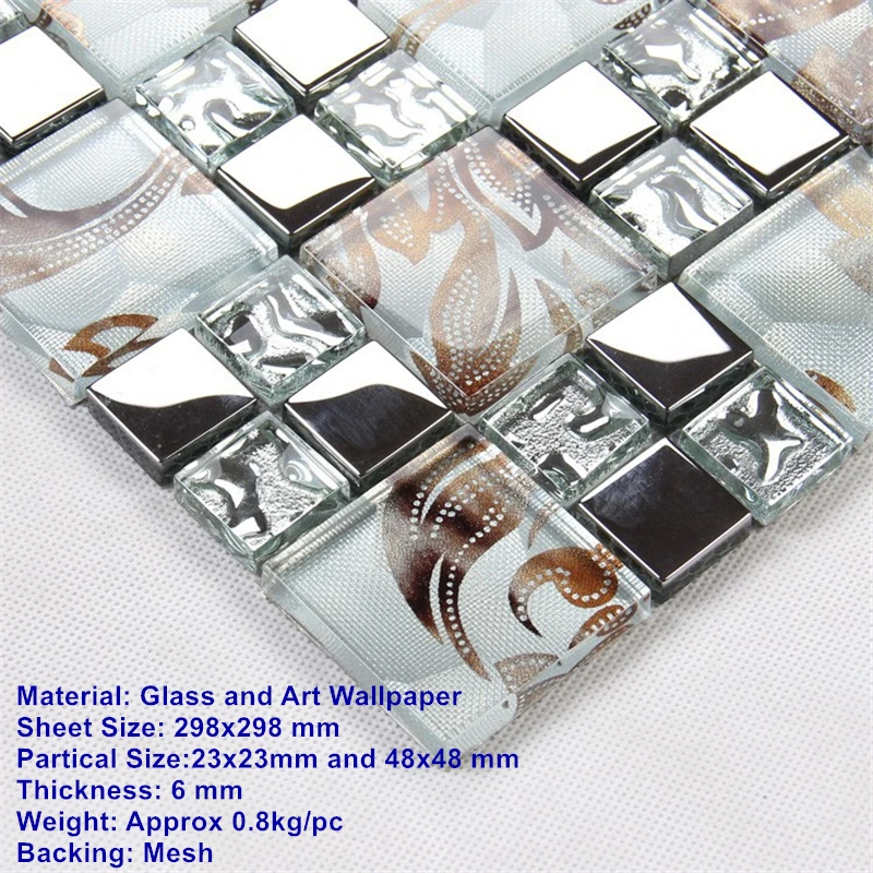 11PCS 3D Cap Iridescent Glass Mosaic Tiles, Rainbow Plated Wall Bricke for Fireplace Store Door Decoration,Free Import Taxes,