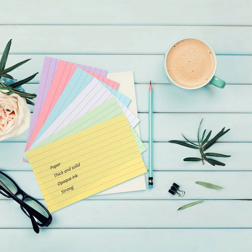 Colorful Index Cards Study Cards For Quick Notes Tear-Resistant Memo Notepads For School Office Home Use