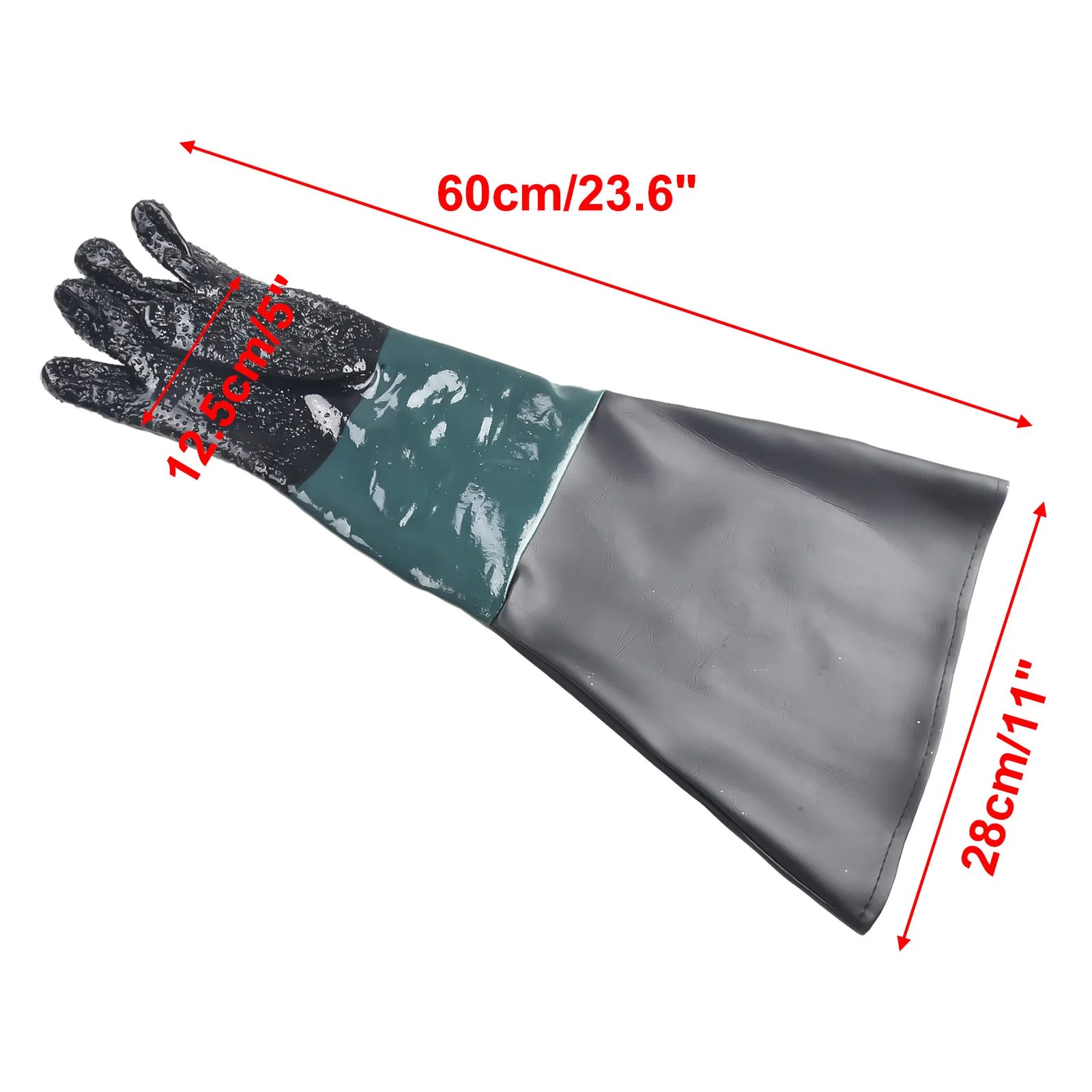 1 Pair Sandblasting Gloves With Extended PVC Protection And Cotton Lining Providing Durability And Comfort For Industrial Use