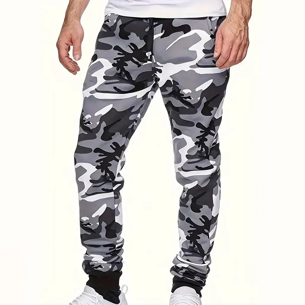 

Men's Large Size Loose Pocket Draw Rope Sports Sweatpants Winter New Thick Warm Sweatpants Fashion Eagle Print Sweatpants