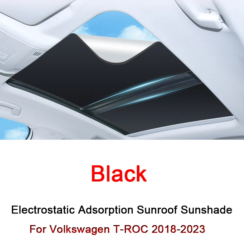 

Car Electrostatic Adsorption Sunroof Sunshade Cover For Volkswagen T-ROC 2018-2024 Heat Insulation Skylight Sticker Accessory