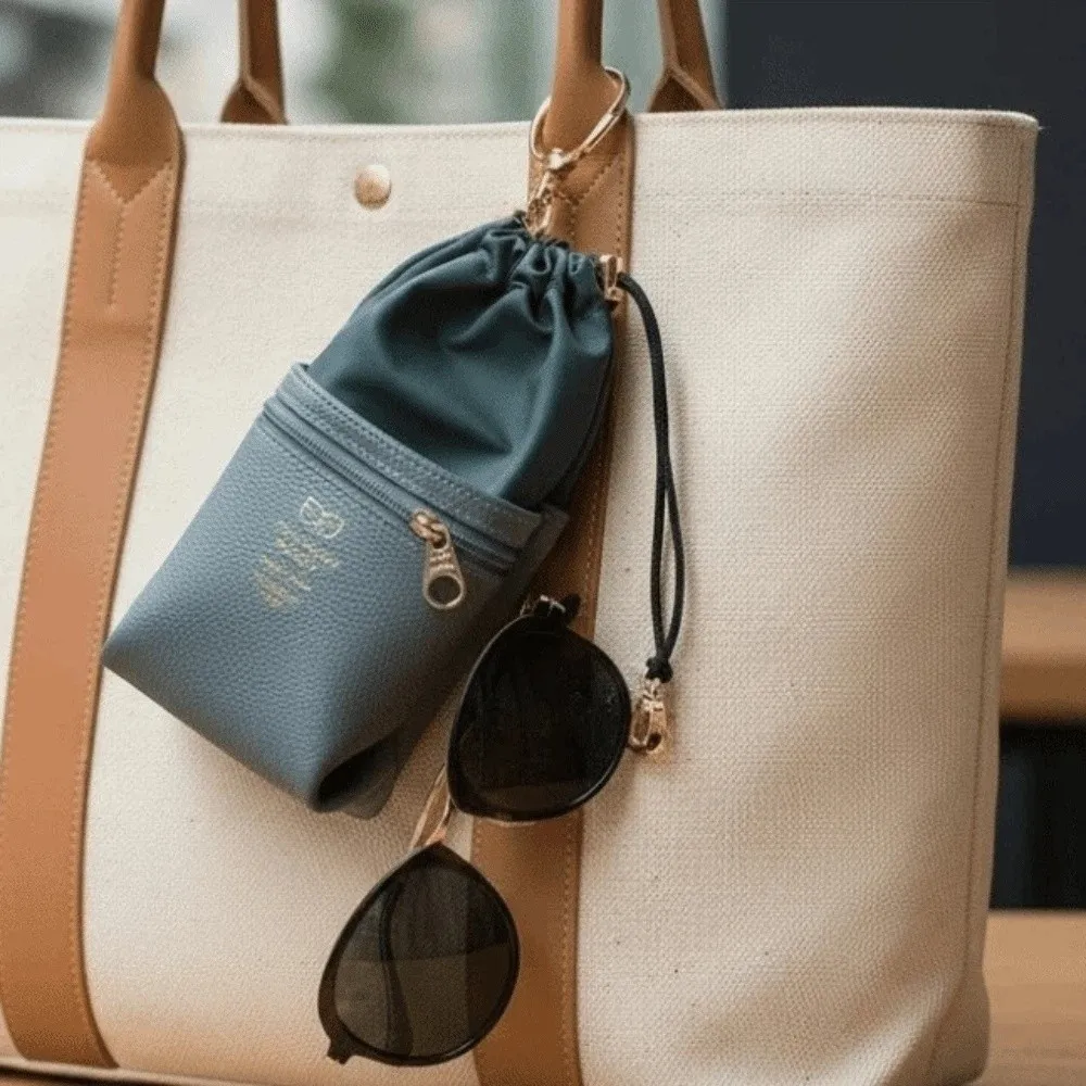 

Portable Drawstring Glasses Organizer Double-layer Large Capacity Eyewear Storage Bag Anti-scratch Anti-lost