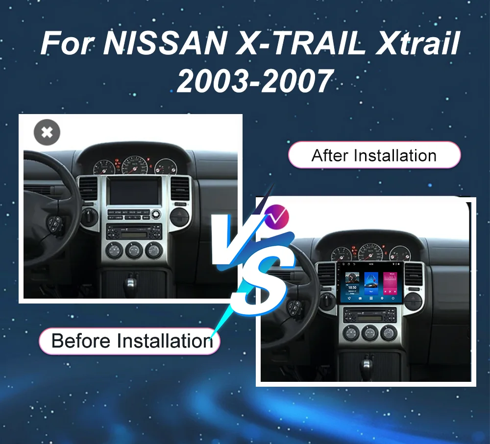 Android 15 Radio Stereo For NISSAN X-TRAIL Xtrail 2003 -2007 Auto GPS Navigation Multimidia Player Carplay Wifi NO 2din DVD WIFI
