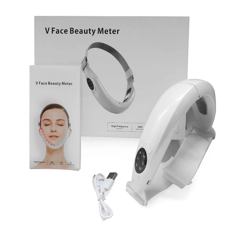 Face Lifting Device Heating Vibration Massage LED Light Fine Lines Double Chin V-Line Up Facial Beauty Skin Care Instrument
