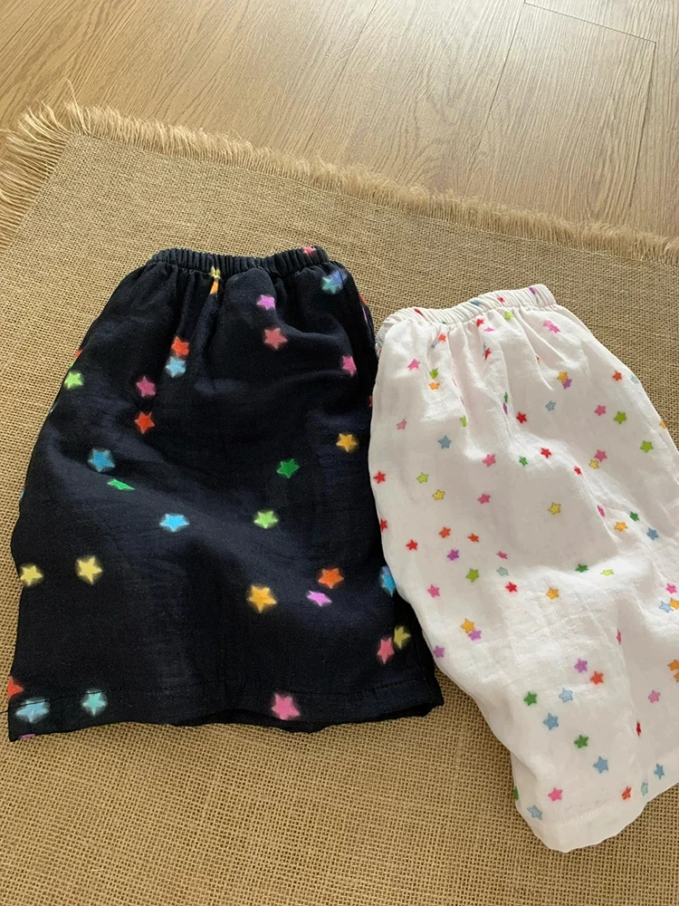 

plus Size 300 Pounds Sweet Star Shorts Comfortable Wide Leg Home Pants Summer Casual Youth Polyester Fiber Shorts