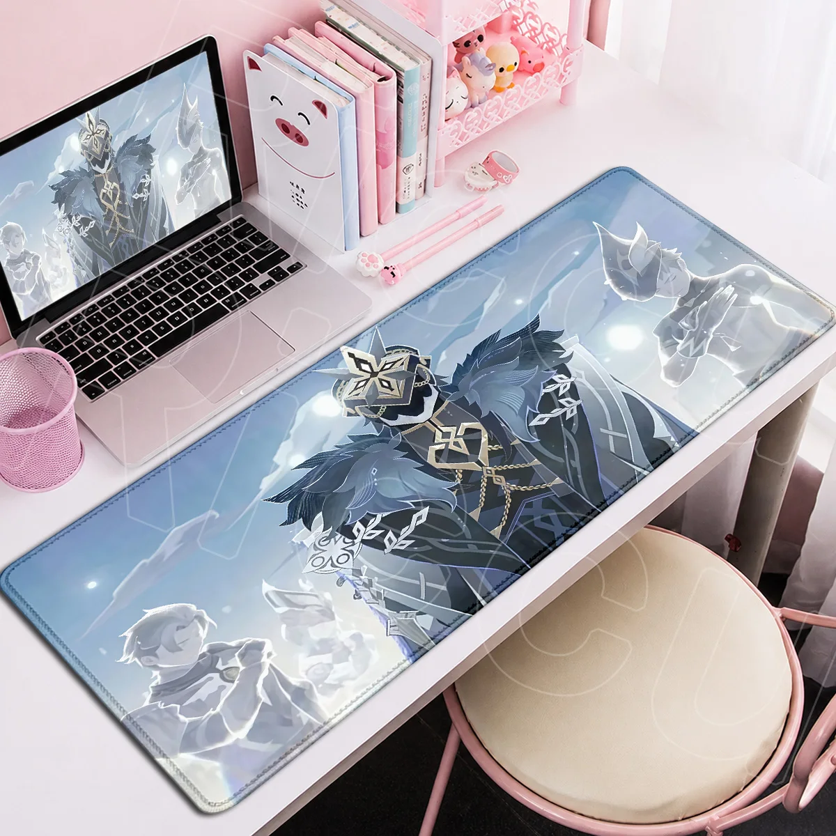 Laptop-Anti-Rutsch-Büro-Schrank-Tastatur-Desktop-Matte, große waschbare Capitano-Mausmatte XXL, heiß begehrtes Gaming-Mauspad mit Genshin Impact Anime-Motiv – Detail 7