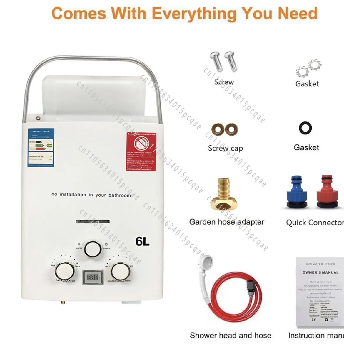RV Outdoor Special Gas Water Heater, Liquefied Gas Portable Camping Instant Water Heater