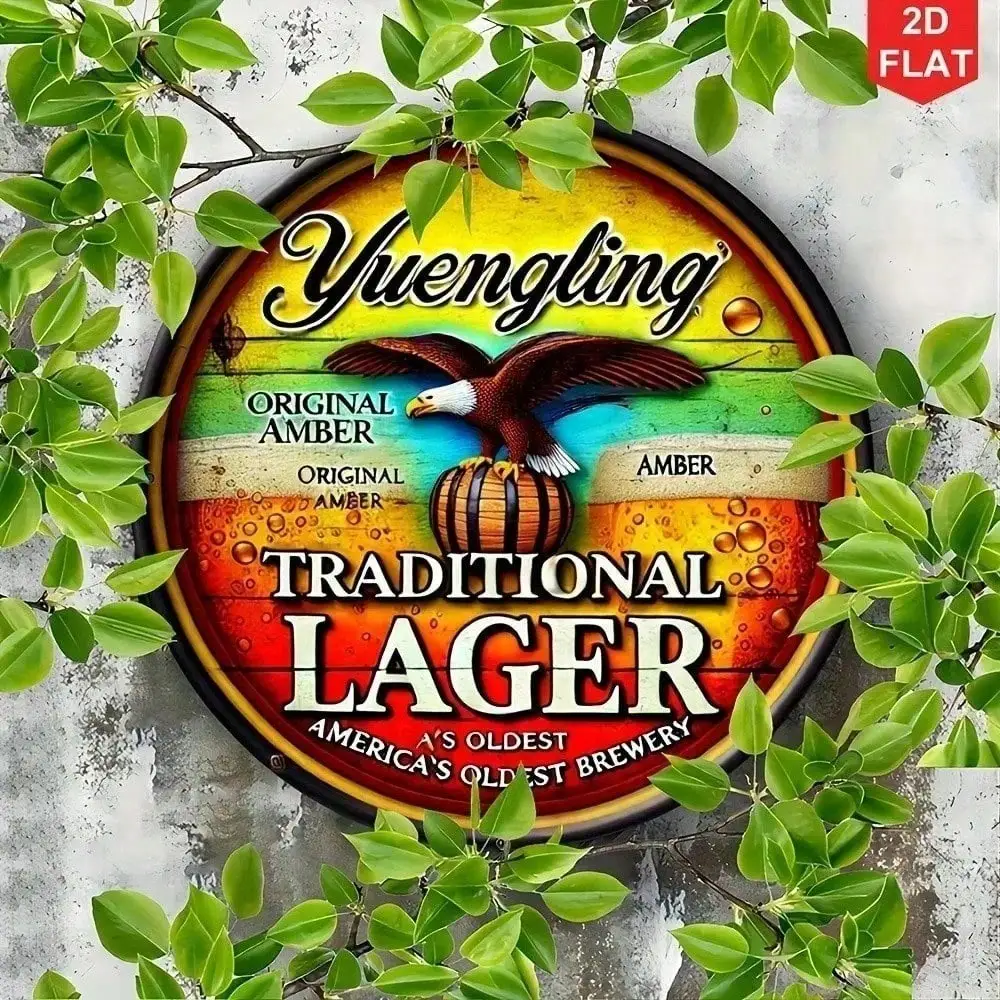 CIFBUY Yuengling Lager Metal Wall Sign 20x20 Inch Retro Tin Pub Decor Garage Man Cave Vintage Rusty Look Bar Art