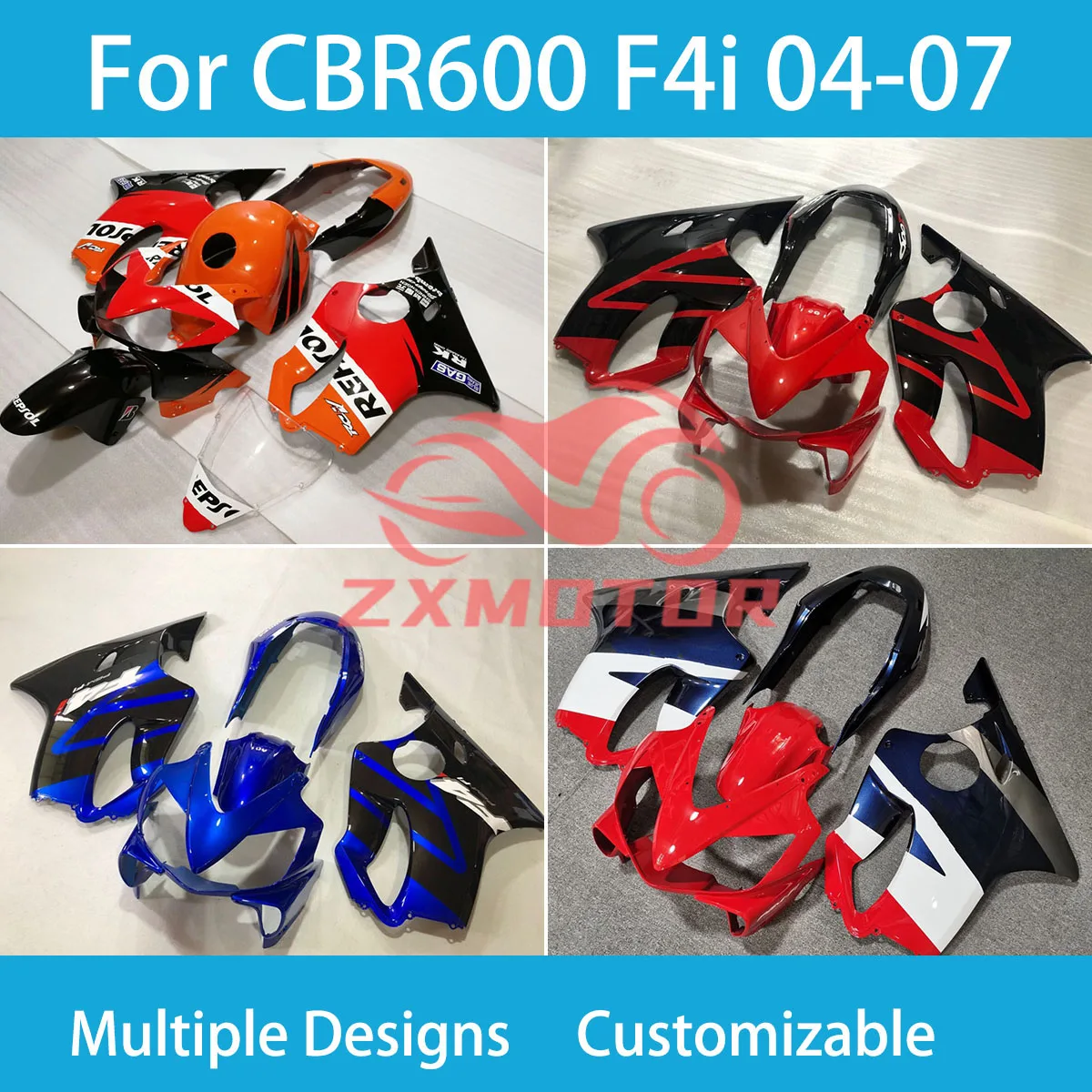 CBR 600 F 4i 2004 2005 2006 2007 ABS Plastic Fairing Set for Honda CBR 600 F4i 04 05 06 07 Injection Fairings Bodywork