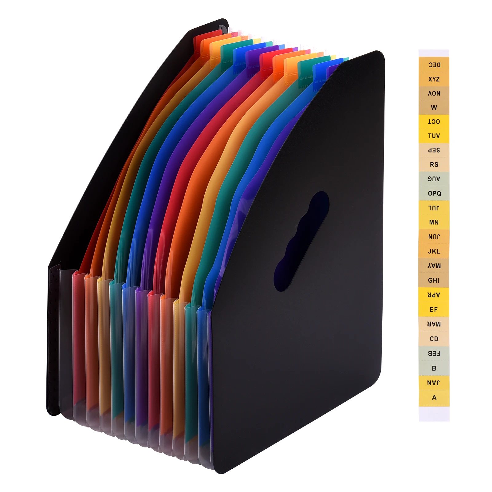 

12 Pockets Expanding File Folder Accordian File Organizer A4 Letter Size Document Organizer File Rack Rainbow Color for Home