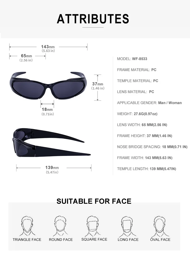 Neue y2k Sport Punk Sonnenbrille Frauen Männer Luxusmarke Mode Retro 2000's Brillen Vintage Steampunk Sonnenbrille Sonnenbrille uv400 – Detail 15